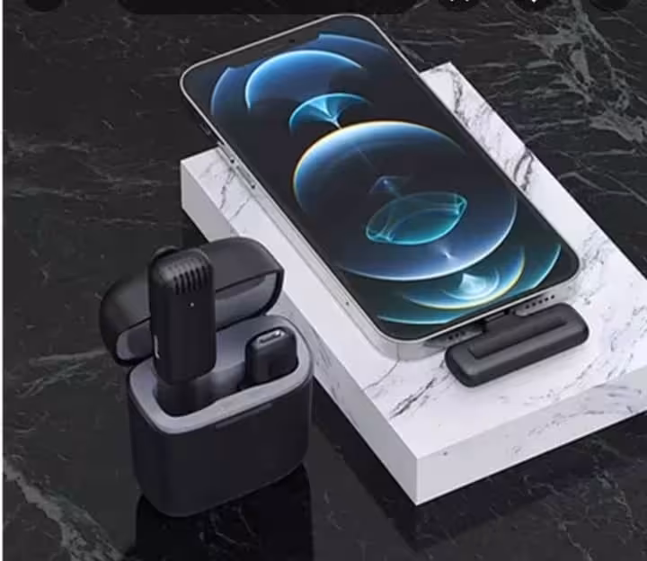 میکروفون یقه ای بی سیم لاوالیر با کیس شارژ 700 میلی آمپر