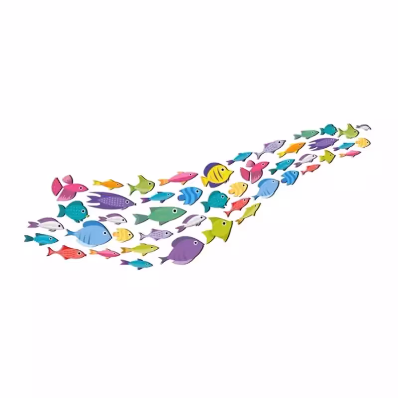 استیکر چوبی خانواده ماهی ها