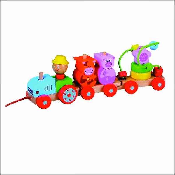 قطار حمل حيوانات چوبي كد1635