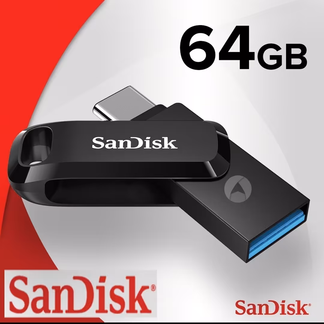 فلش مموری 64 سندیسک sandisk  سن دیسک گیگ DUAL DRIVE ULTRA GO USB TYPE C یو اس بی حافظه موبایل تبلت گارانتی ایران رهجو