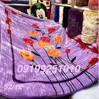 پتو یک نفره نرمینه مدل نسیم گلدار گلبرجسته پلیسه ساکدار 