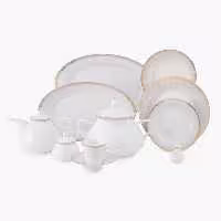 سرویس غذاخوری شهرزاد رومینا طلایی 108 پارچه چینی زرین