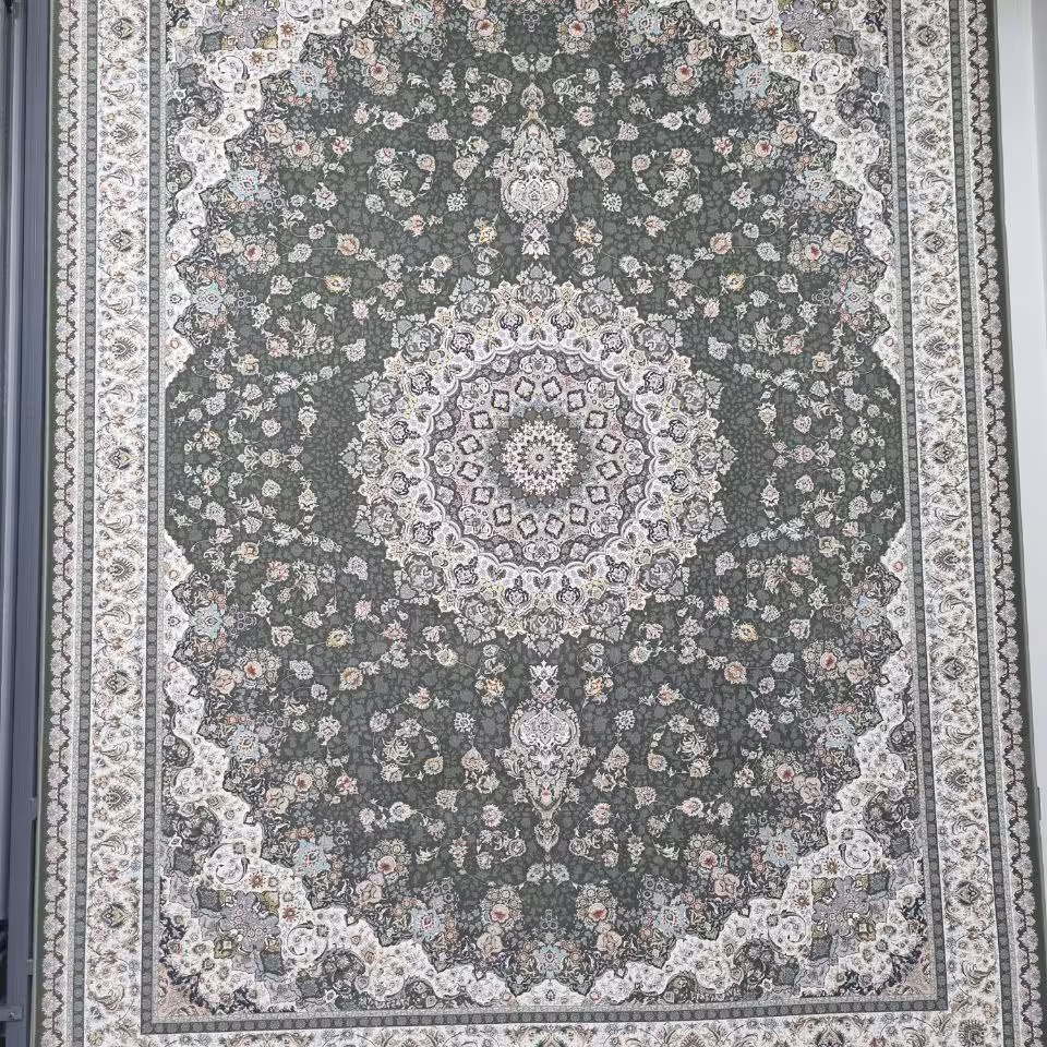 فرش ماشینی پاتریس 1500شانه طرح الماس طوسی 9متری