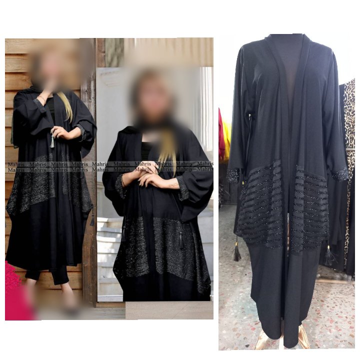 مانتو عبایی با لمه خطی (قبل از سفارش از غرفه دار موجودی گرفته شود )