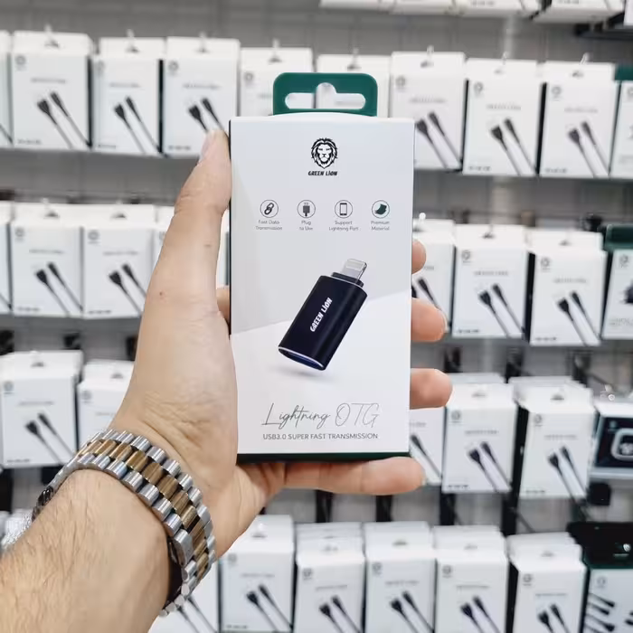 تبدیل او تی جی لایتنینگ به یو اس بی گرین با 8 ماه گارانتی  lightning to USB  otg