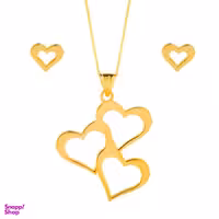 نیم ست طلای 18 عیار سیم و گوهر مدل GLE172