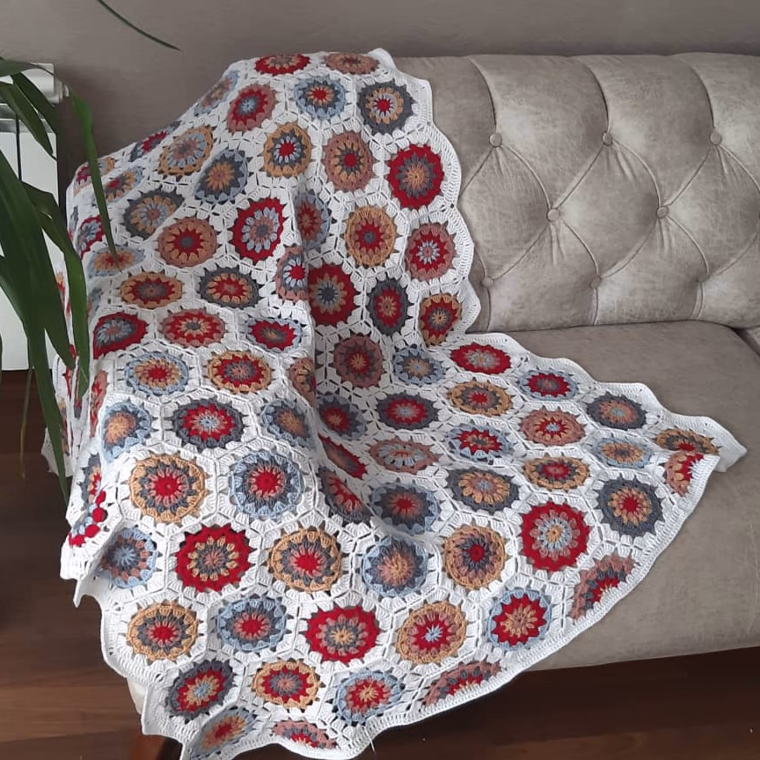 شال مبل قلاببافی 110 در 140