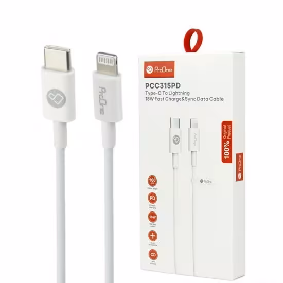 کابل (Type-c to Lightning) طول 1 متر پرووان (ProOne) مدل PCC315PD

