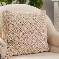 کاور کوسن مکرومه بافی  طرح ستاره 