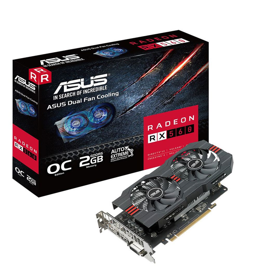 کارت گرافیک ایسوس مدل ASUS RX560 O4G EVO