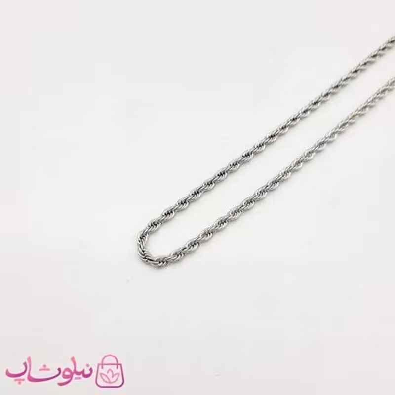 زنجیر مردانه استیل مدل طنابی سیلور