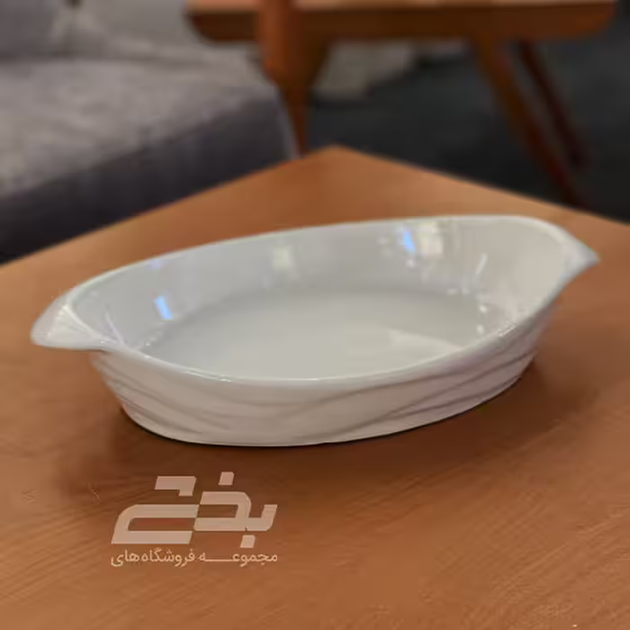تابه موج دار بیضی متوسط چینی سفید