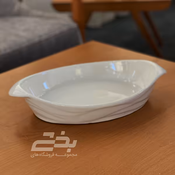 تابه موج دار بیضی متوسط چینی سفید