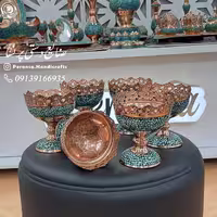 آجیل خوری فیروزه کوبی ست 6 تایی  ارتفاع 11 سانتیمتر برند پرنسا ارسال رایگان