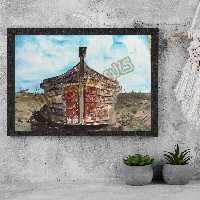 تابلوی نقاشی رنگ روغن طرح  قایق و دریا در سایز 50  در 70 بدون قاب