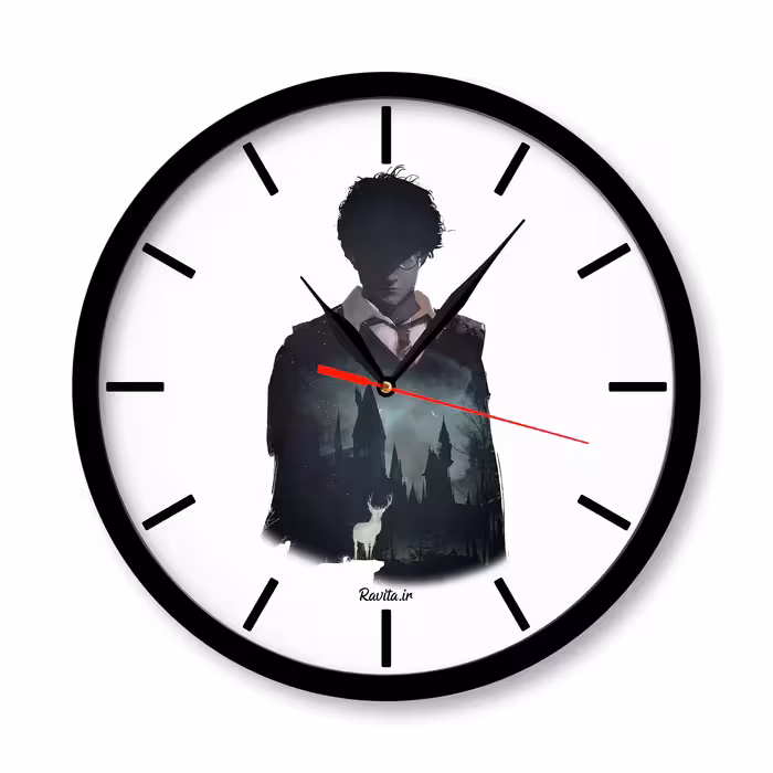 ساعت دیواری  راویتا مدل هری پاتر کد  3340  در رنگ های مشکی و سفید 