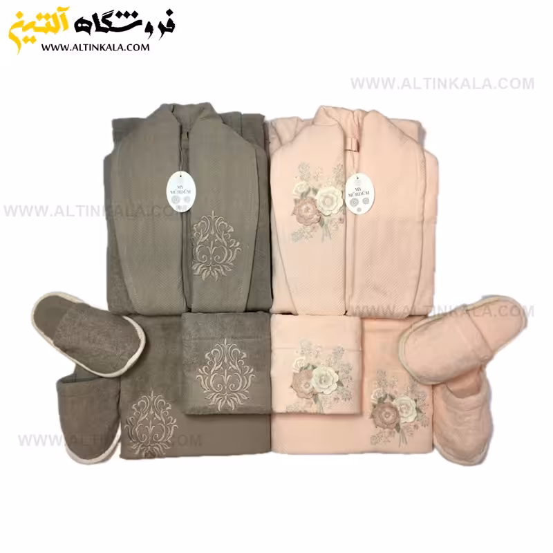 سرویس حوله عروس و داماد 10تکه گلدوزی سه بعدی برند MURDUM