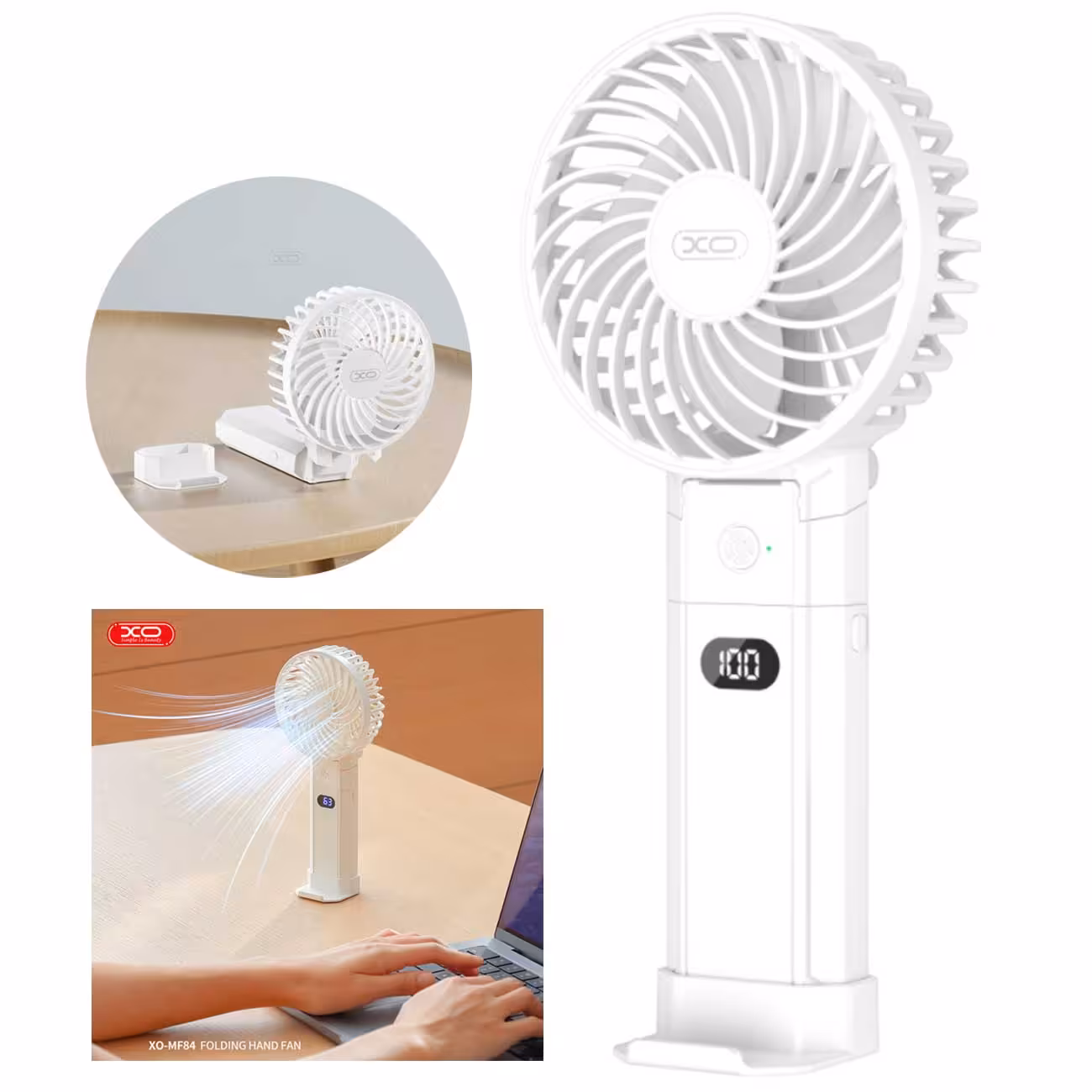 پنکه دستی و رومیزی شارژی تاشو ایکس او MF84