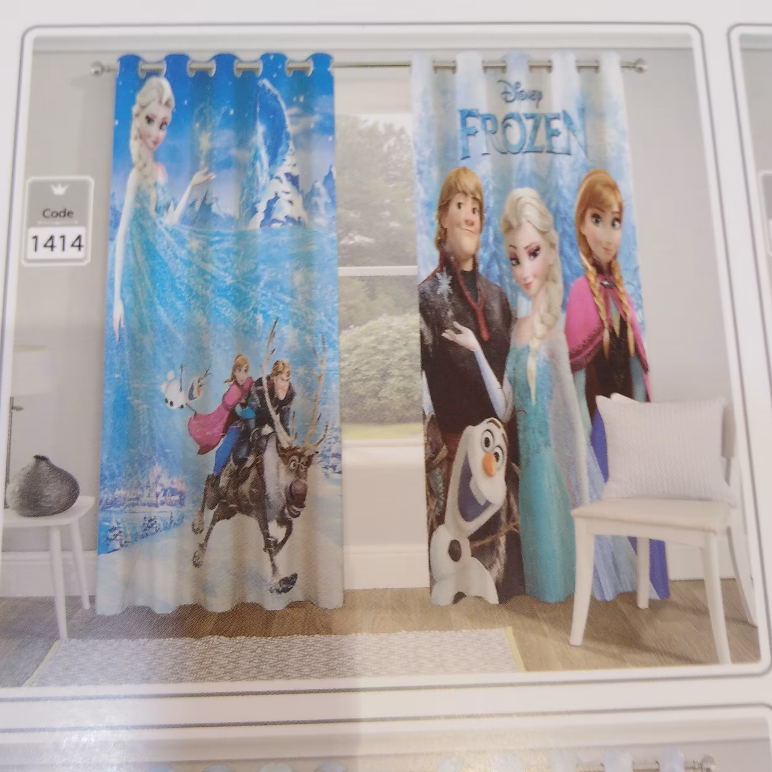 پرده پانچ پنلی سه بعدی طرح آنا و السا