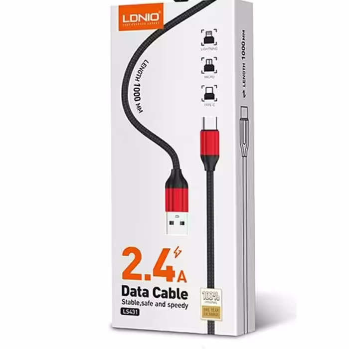 کابل شارژ  و انتقال اطلاعات تایپ سی الدینو مدل Ls431