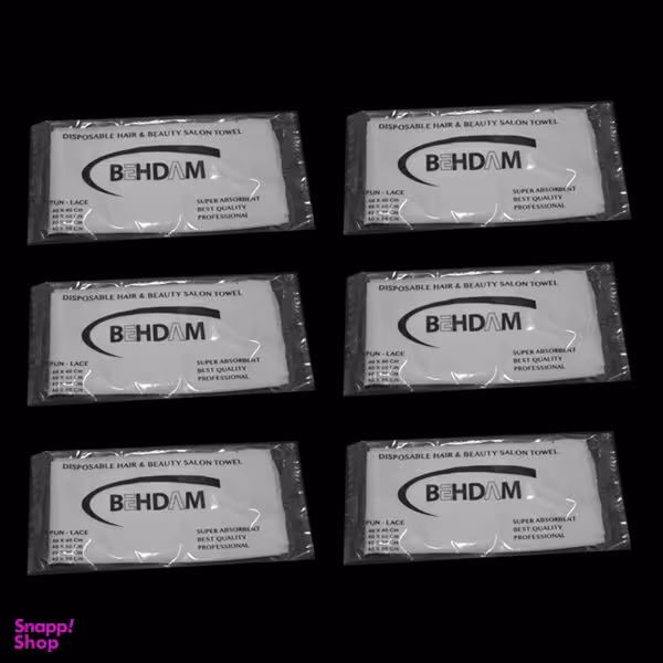حوله یکبار مصرف بهدم مدل 30 سایز 40x80 سانتی متر بسته 6 عددی