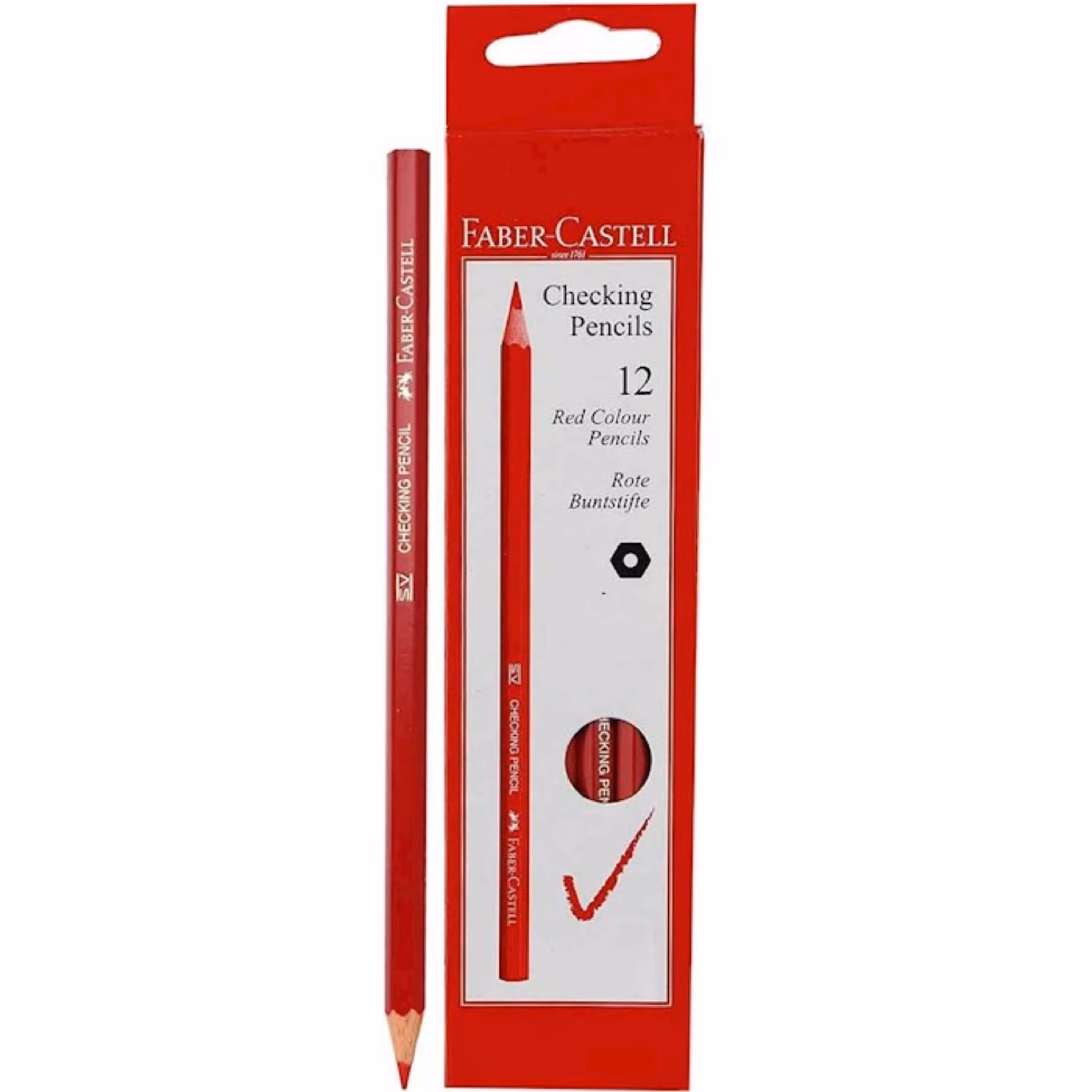 مداد قرمز فابر کاستل اصل مناسب دانش آموزان ( تک و عمده)
