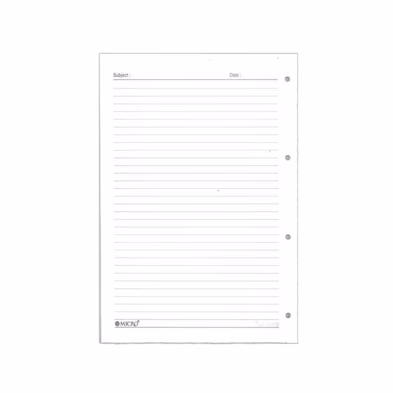 کاغذ کلاسوری 4 سوراخ میکرو سایز a4 - بسته 100برگی- 70گرم - کاغذ کلاسور 4 حلقه