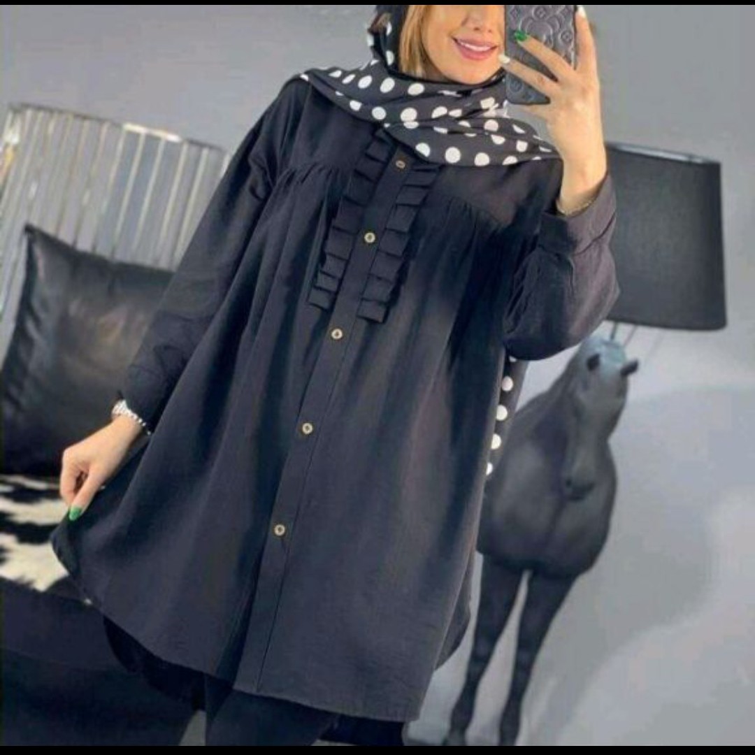 مانتو سینه چین عروسکی فری سایز بسیار زیبا