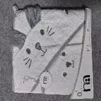 ست دوتکه حوله و لیف گوش برجسته مادرکر خرگوش طوسی