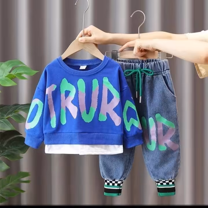 ست اسپرت مناسب دختر وپسر  از دو تا شش سال تک رنگ وارداتی کیفیت تضمینی 