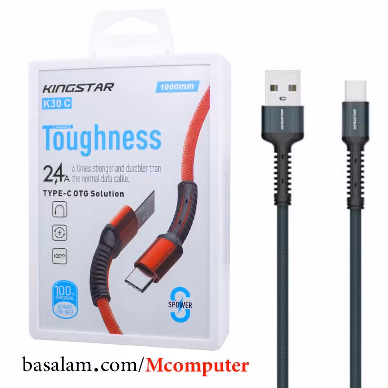 کابل شارژ تایپ سی کینگ استار مدل Kingstar K30C با گارانتی متین