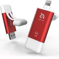 فلش مموری آدام المنتس ADAM ELEMENTS لایتنینگ مدل iKlips II با ظرفیت 64 گیگابایت قرمز - Hiapple.ir