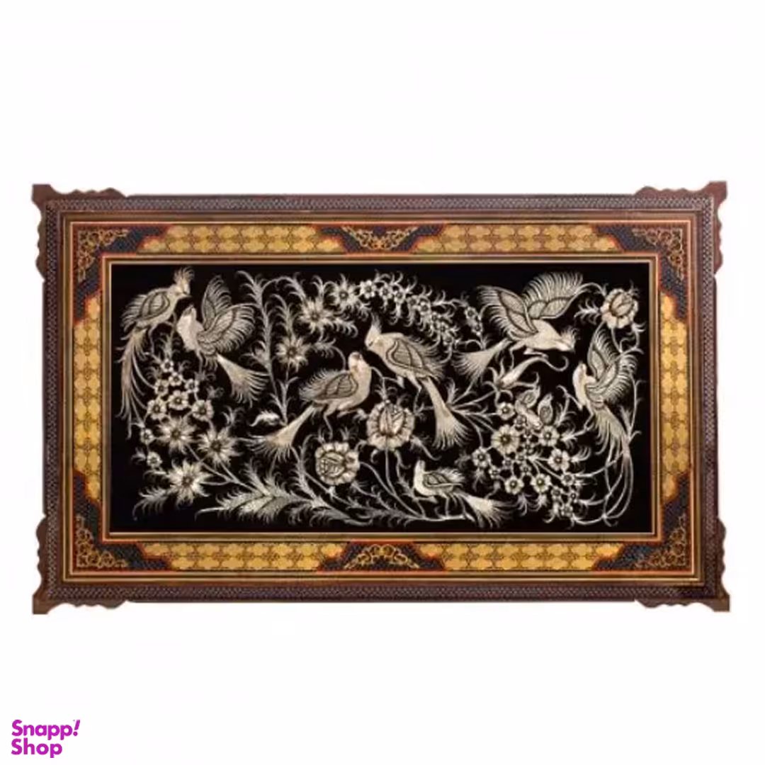 قاب قلمزنی خاتم کاری نفیس ابعاد 102×62 سانتی متر