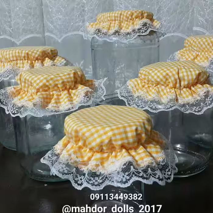 درپوش شیشه مربا و ترشی چهارخونه زرد