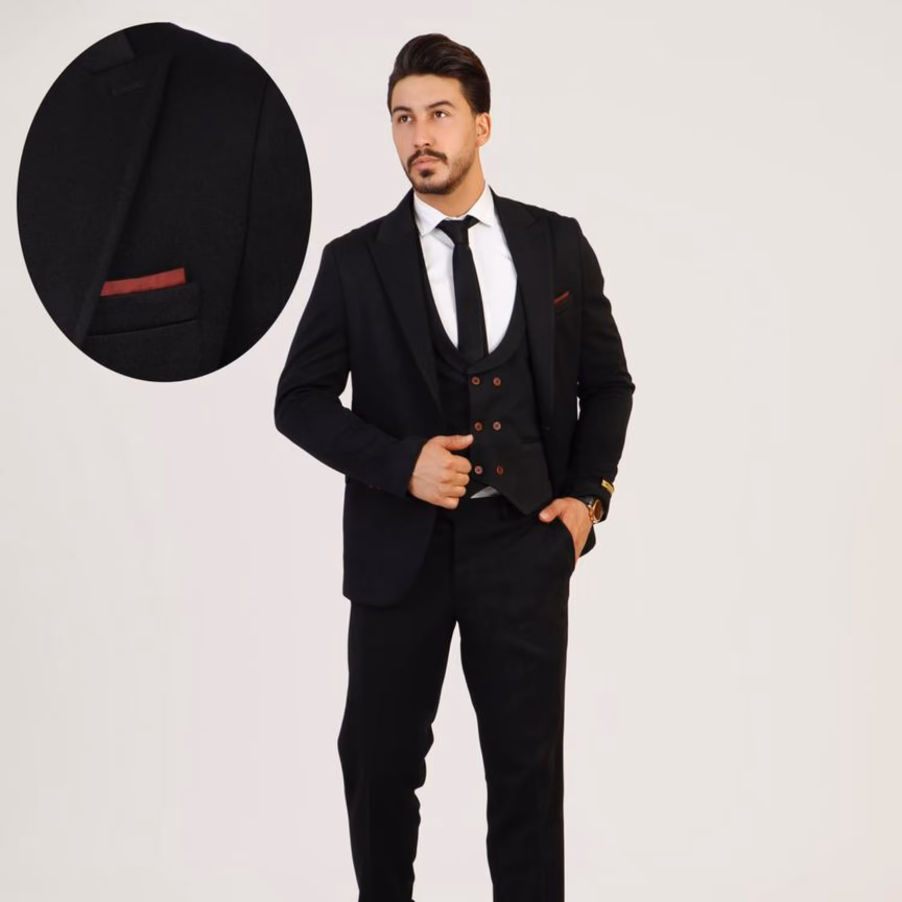 کت و شلوار کش مشکی                                        