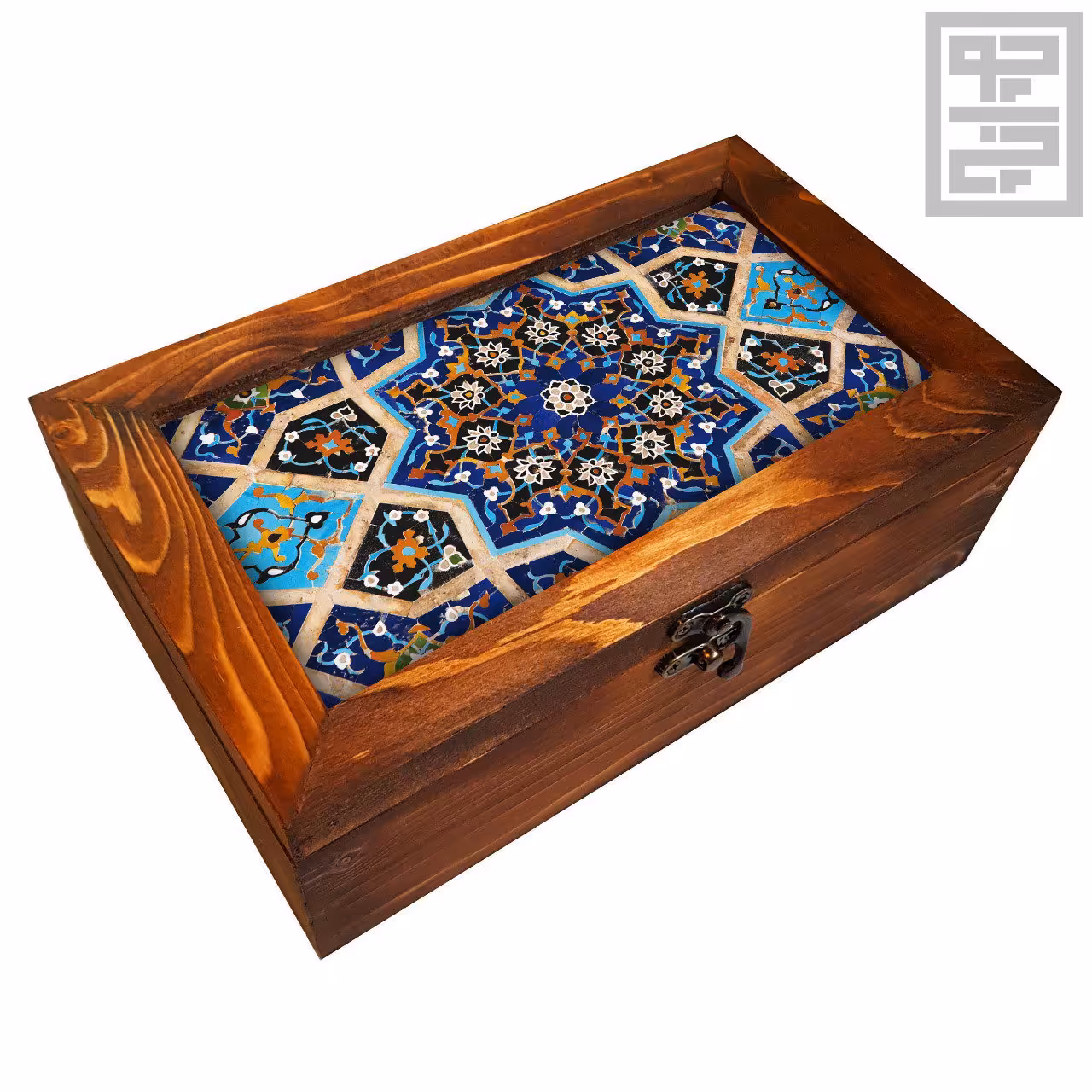 جعبه چوبی قاشق چنگال طرح B30 مستطیل