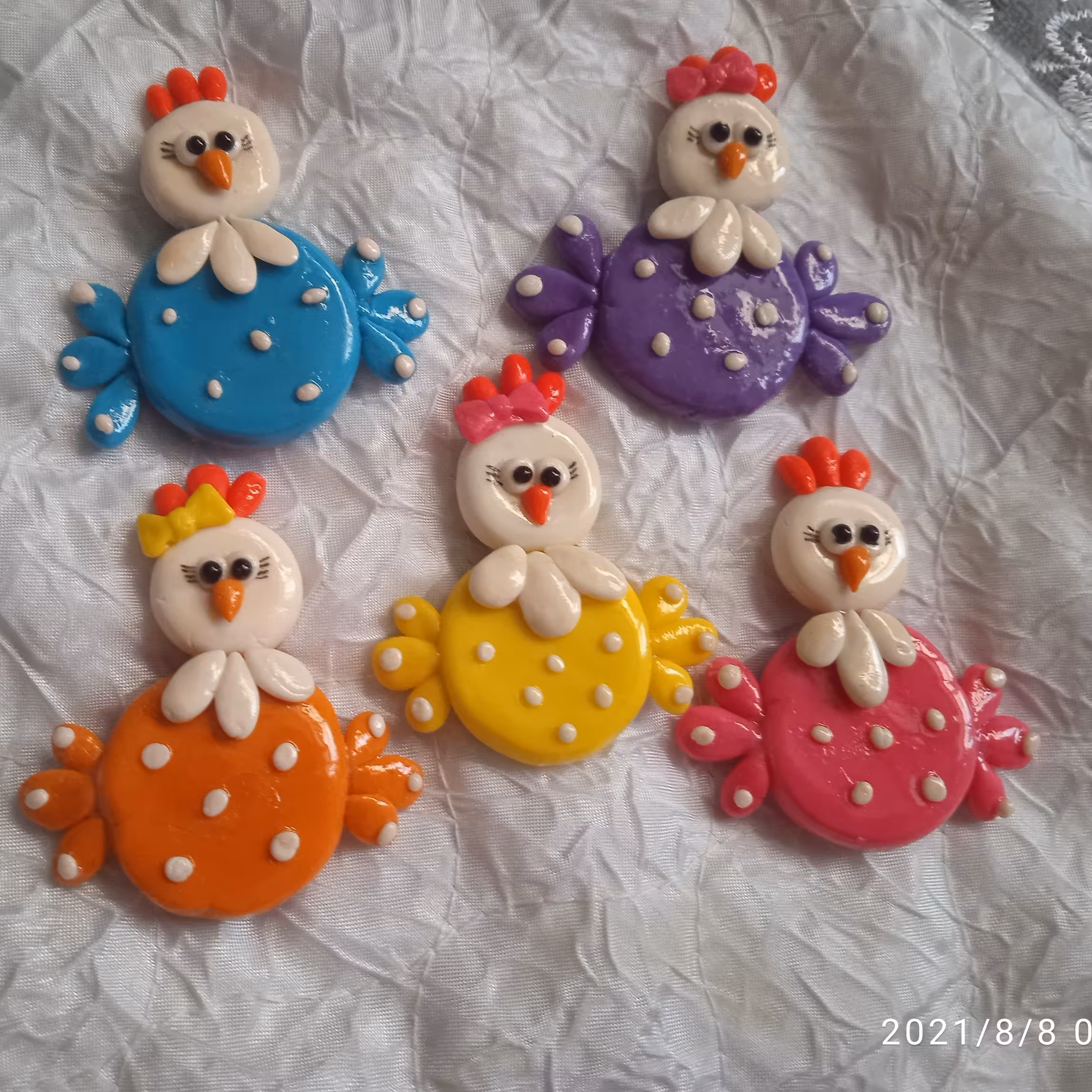 مگنت خمیری مرغ های رنگی و زیبا