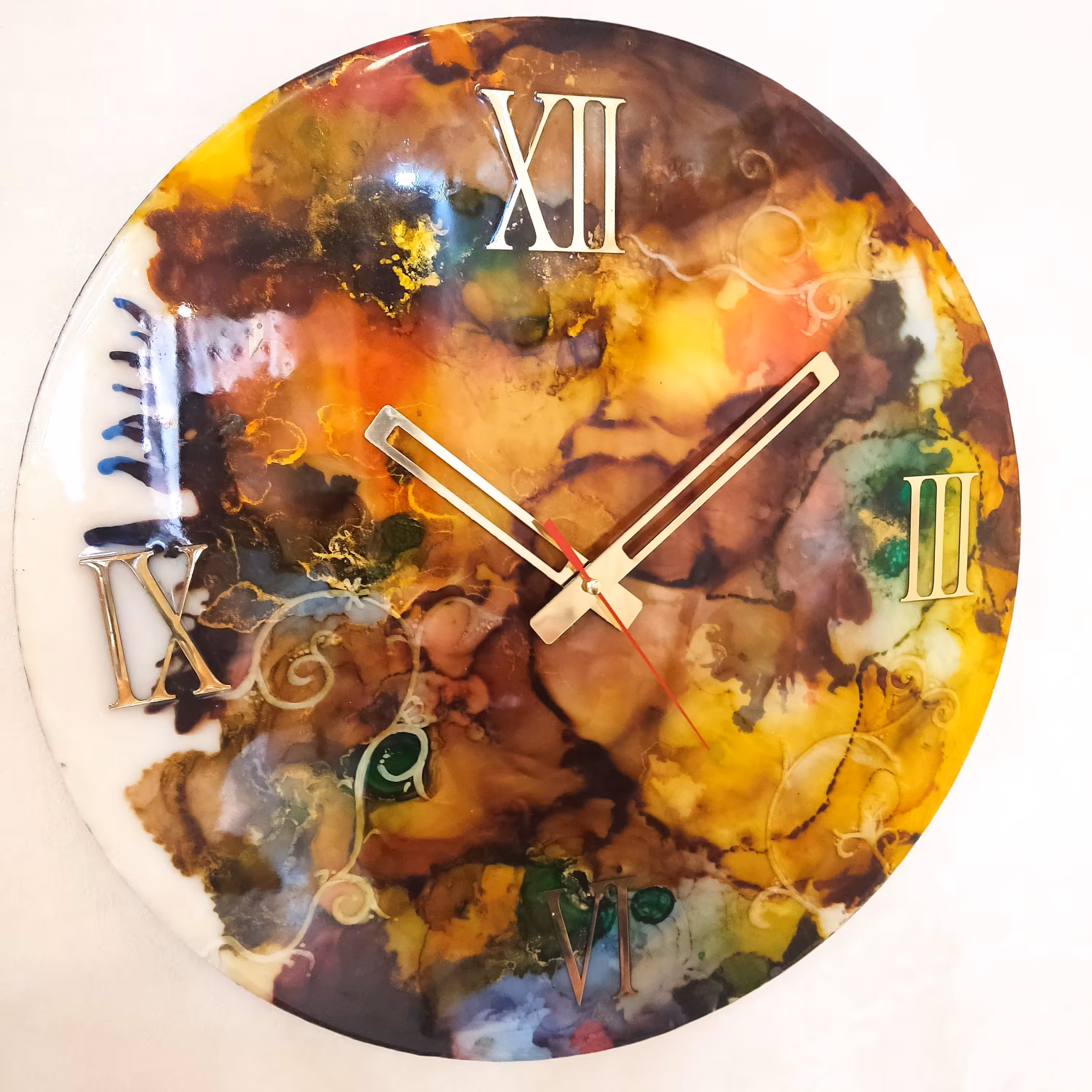 ساعت دیواری رزینی  تکنیک جوهر الکلی قطر 40