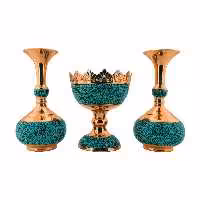 ست آجیل خوری و گلدان فیروزه کوب