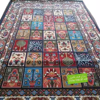 گلیم فرش ماشینی کاشان نقشه خشتی12متری مناسب آشپزخانه و اتاق