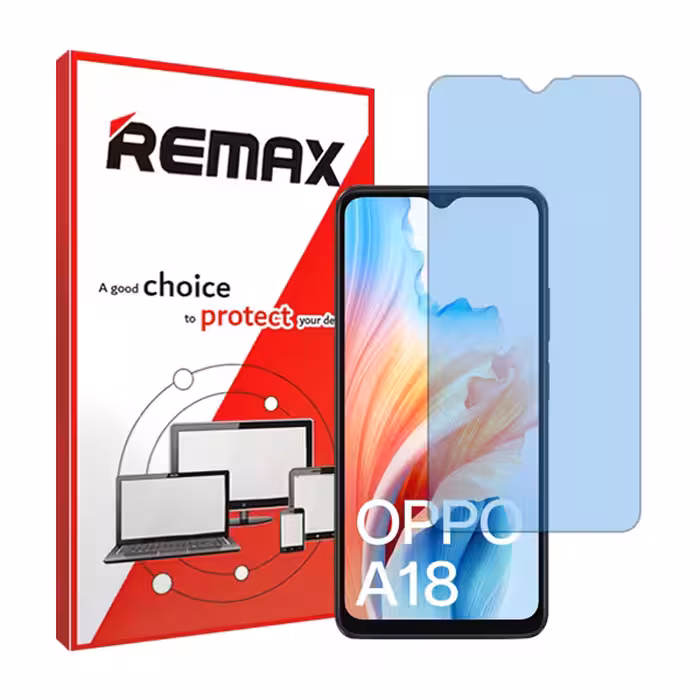 گلس اوپو A18 مدل هیدروژلی مات آنتی بلو برند ریمکس کد S