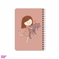 دفترچه یادداشت بامبیلیپ مدل چوبی طرح دختر و گربه کد 6894246