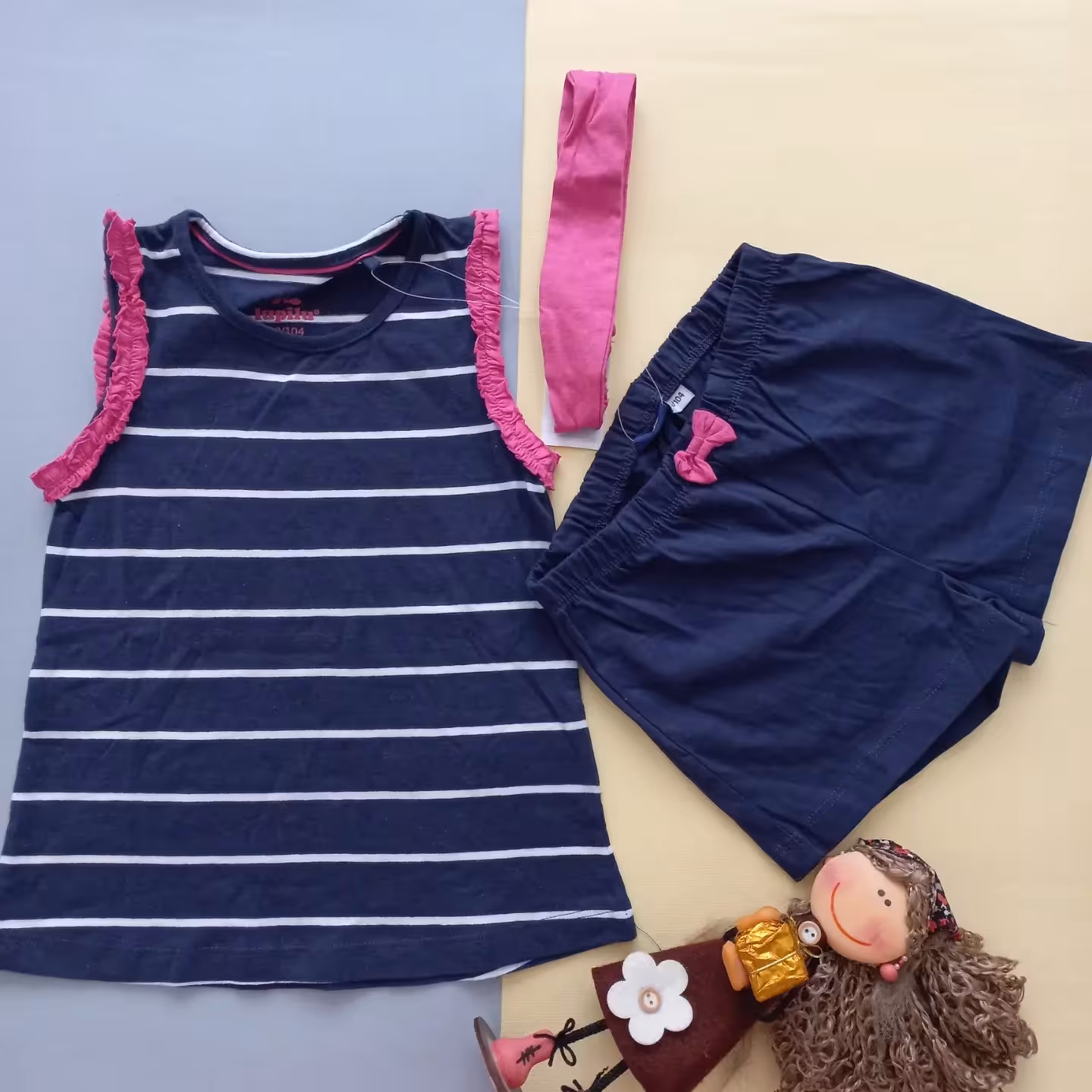 پیراهن و هد و شلوارک دخترانه لوپیلو