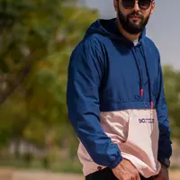 هودی مردانه D111 برساد رنگ سرمه ای-صورتی سایز 3XL