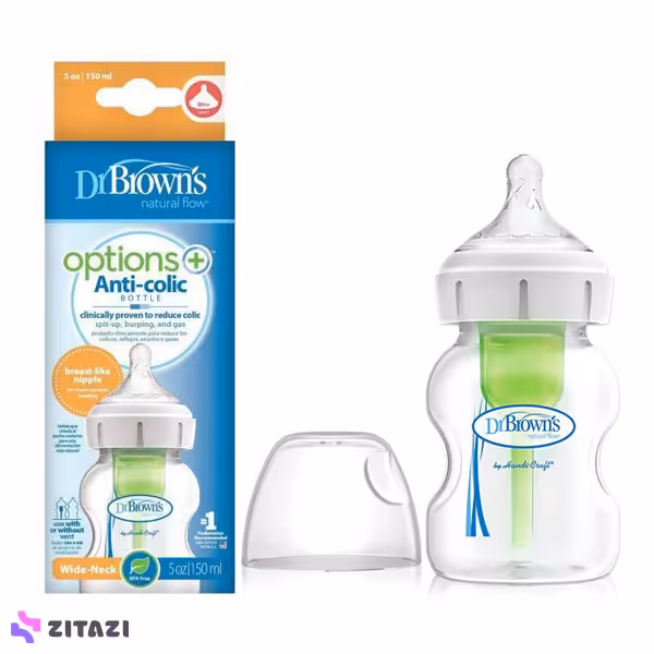 شیشه شیر نوزاد دکتر براونز مدل options  Anti-colic ظرفیت 150 میلی لیتر
