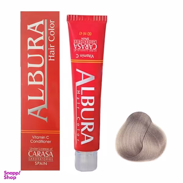 رنگ مو آلبورا (Albura) مدل Carasa شماره C8-9.1 رنگ بلوند دودی خیلی روشن حجم 100 میلی‌ لیتر