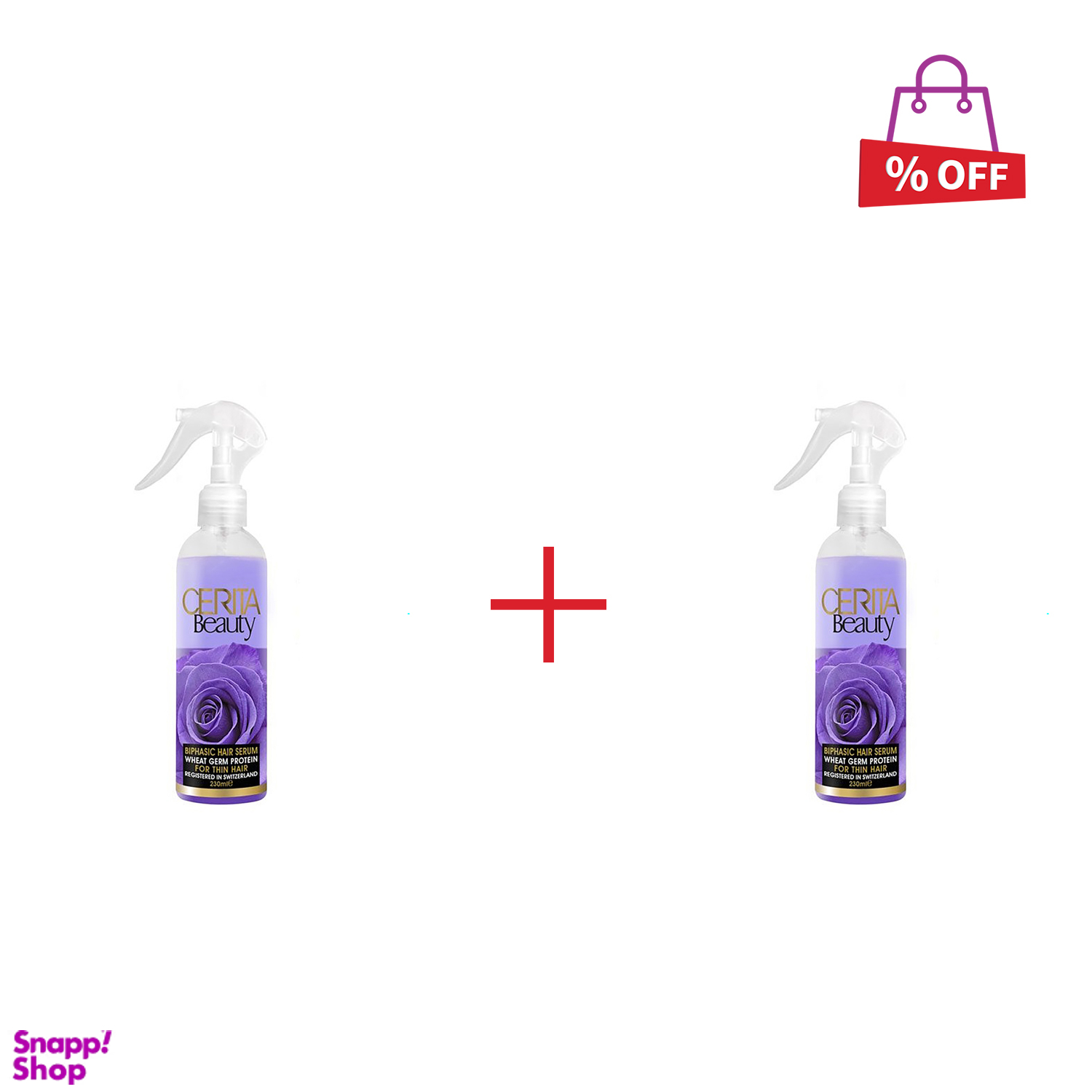 سرم دو فاز محافظ موی سریتا (Cerita) مدل Beauty مناسب موهای نازک و ضعیف حجم 230 میلیلیتر مجموعه 2 عددی