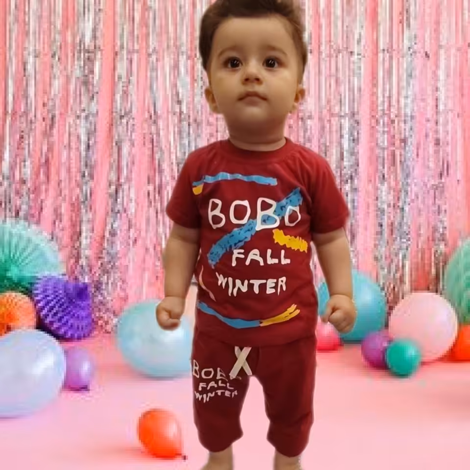 تیشرت شلوارک نخ پنبه یکسال و نیم پسرانه