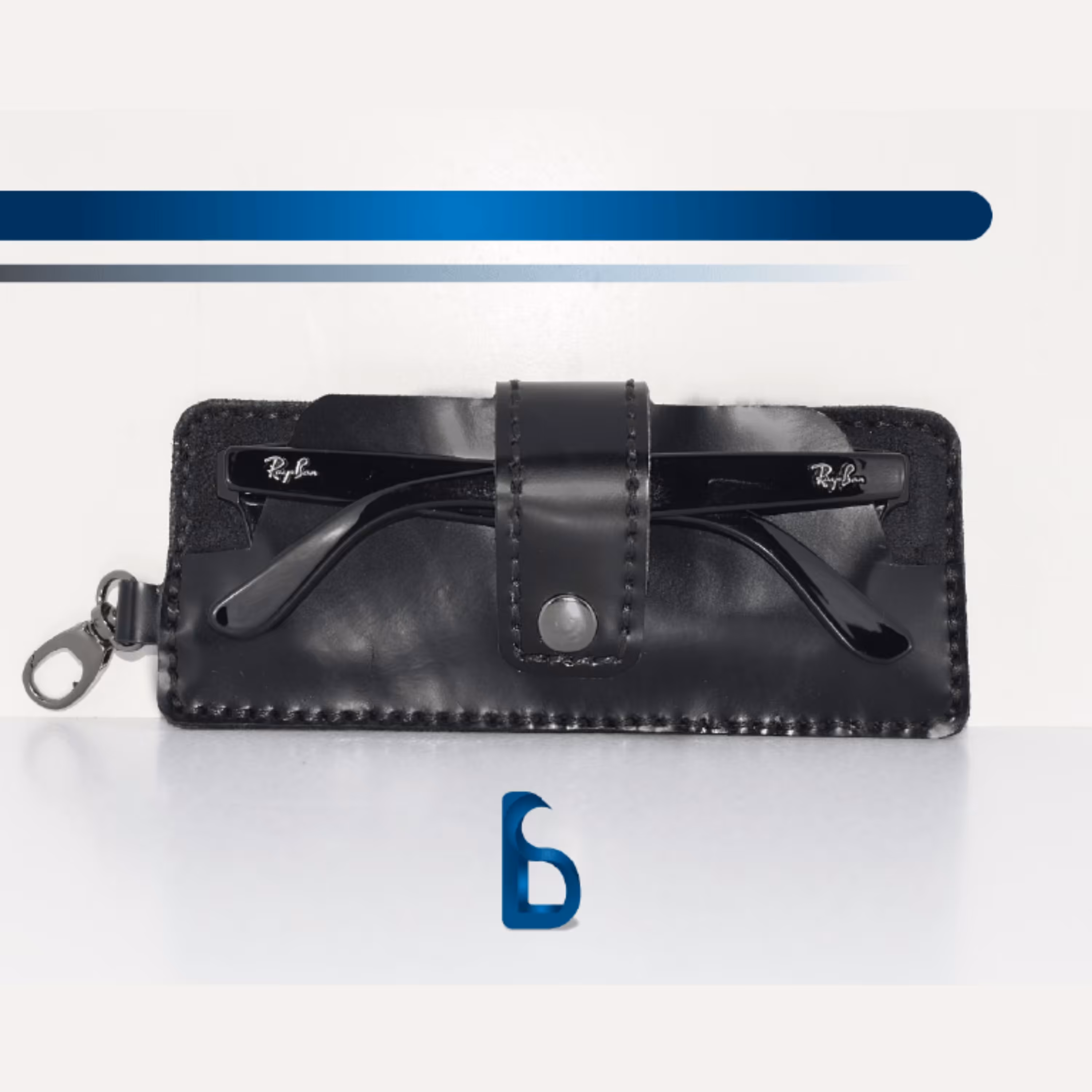 کیف عینک چرم-رنگ مشکی براق