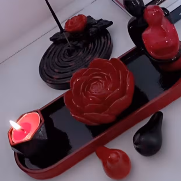 ست سینی بیضی،مجسمه آغوش،جاعودی گل ،جا وارمر،کبوتر ،جا عودی حلزونی وگل